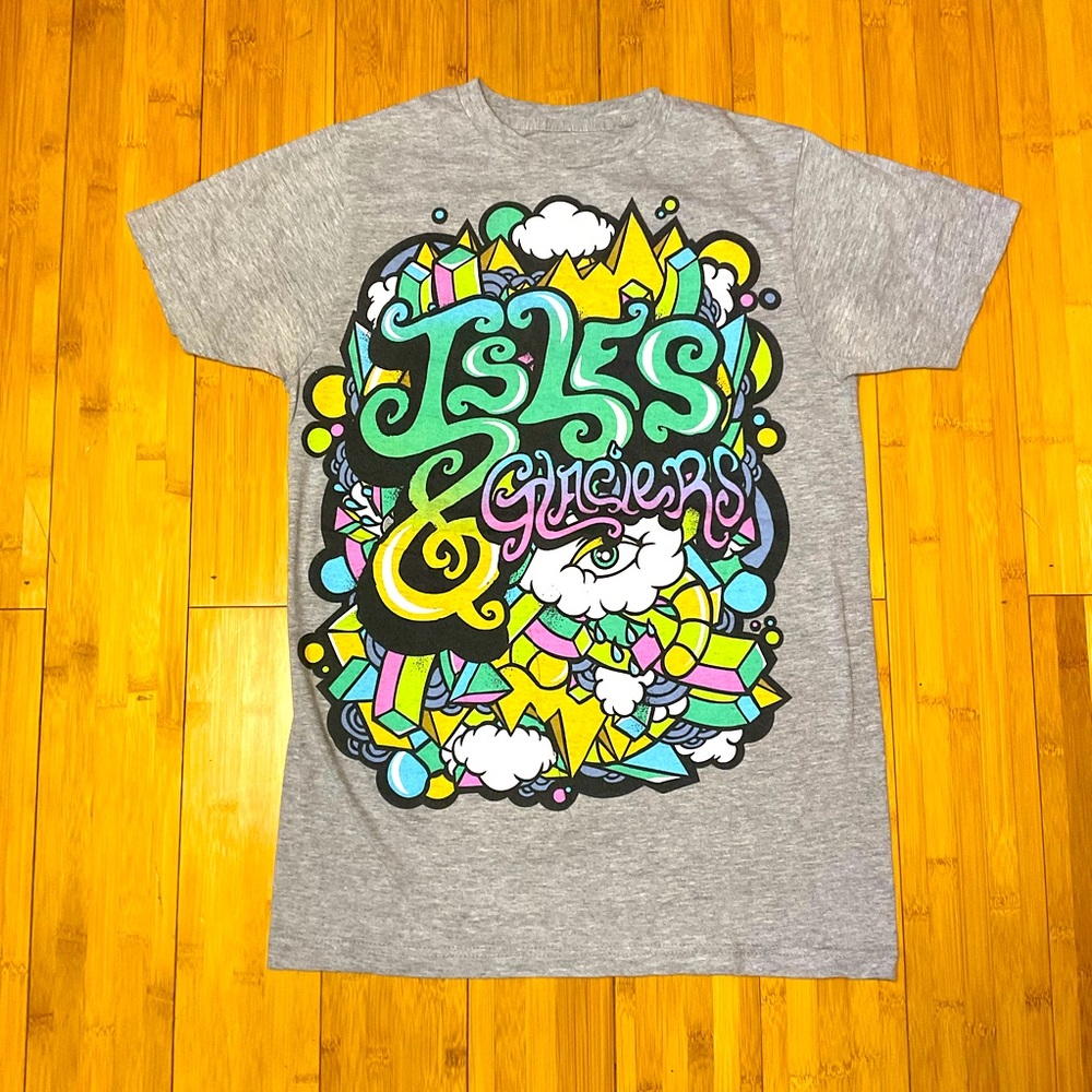 Isles & Glaciers crewneck neon graffiti band T-shirt